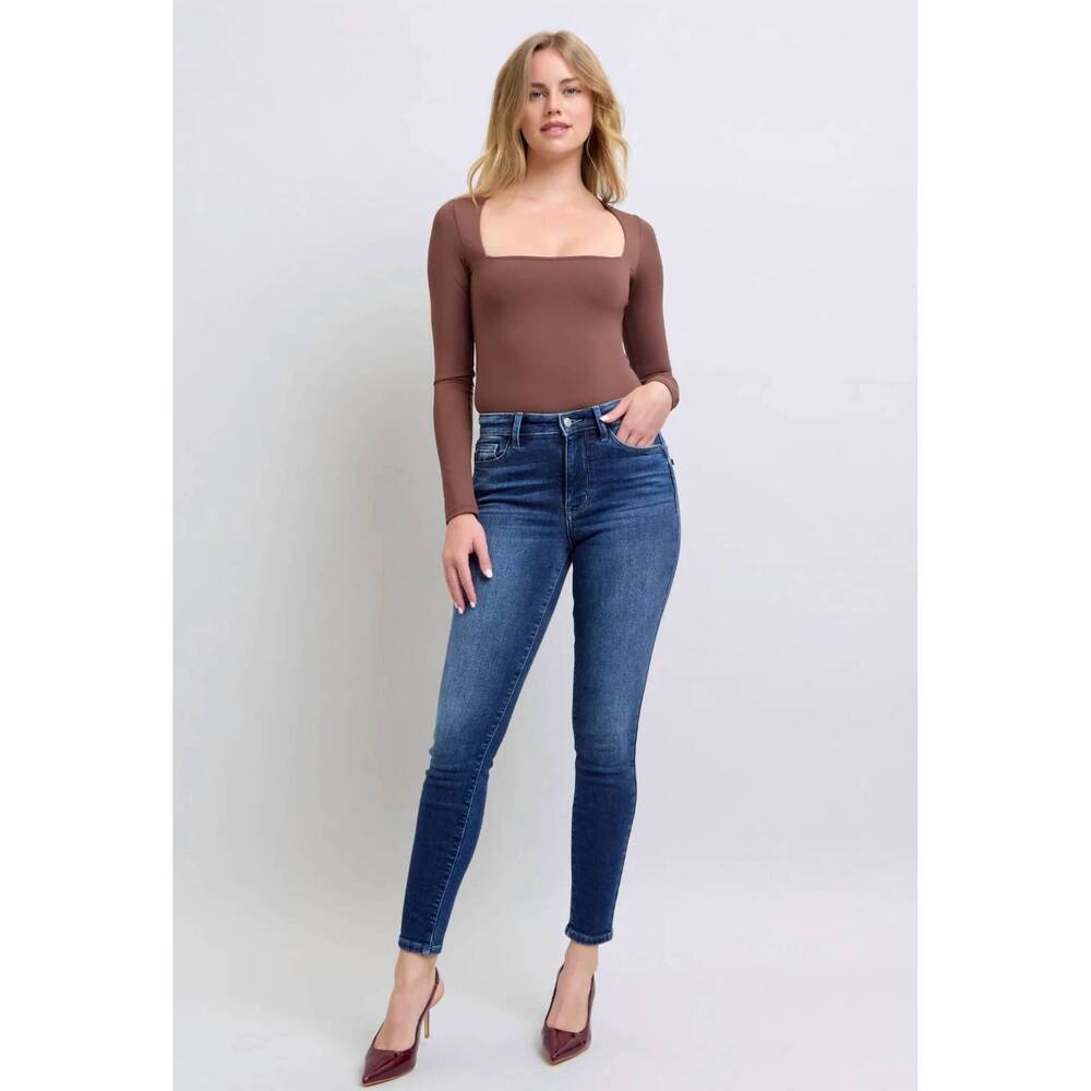 NEW JUDY BLUE oprah thermal skinny jeans in blue